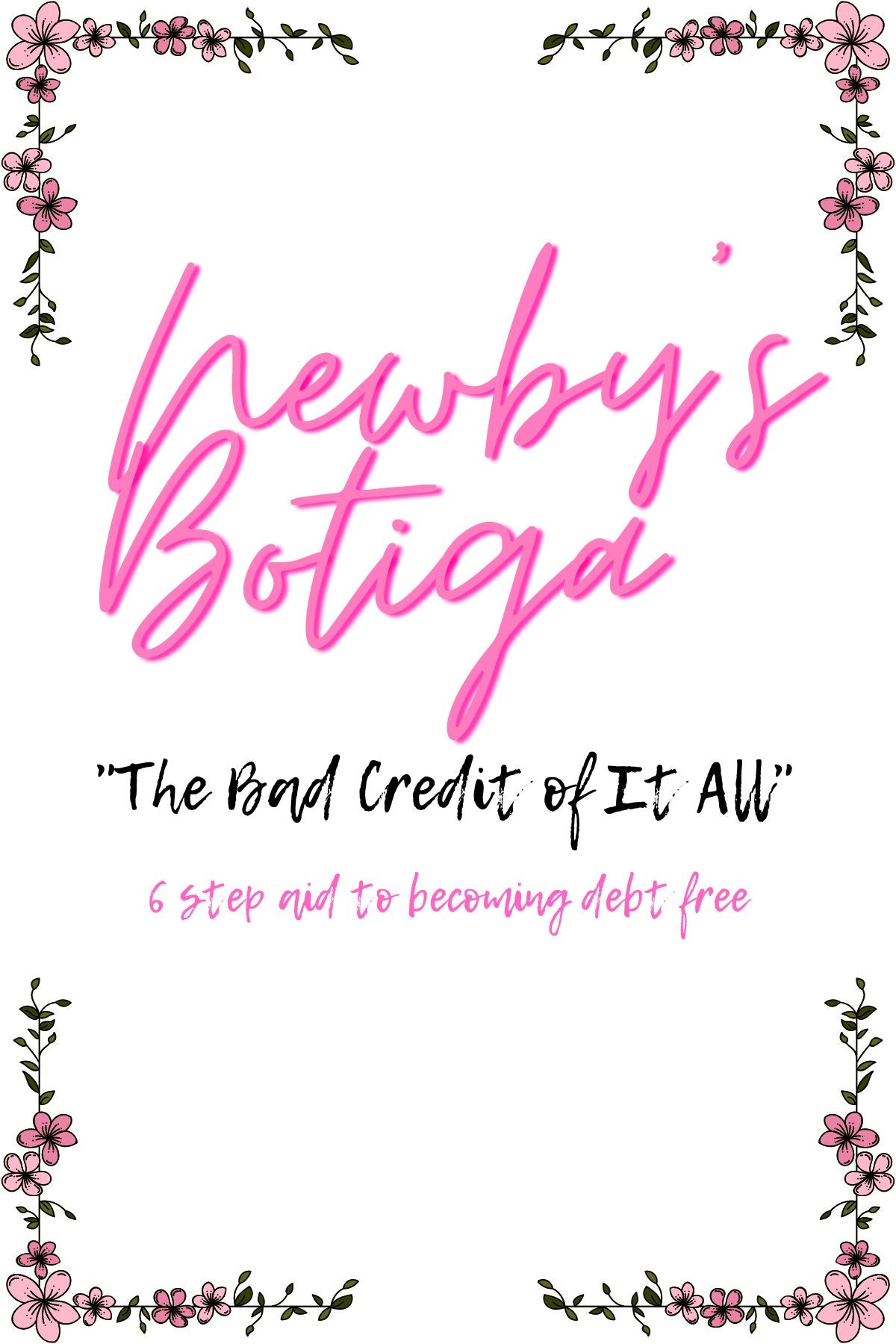 Newby's Botiga " The Bad Credit of It All" 12 Step Digital Aid