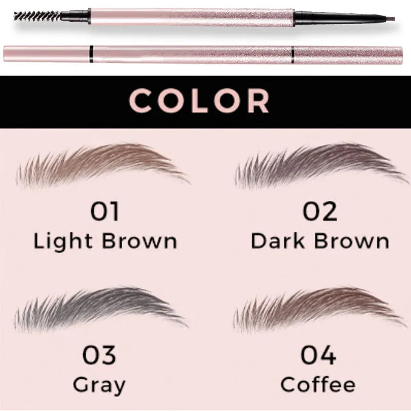 Ultra Slim Eyebrow Pencil Waterproof With Brush