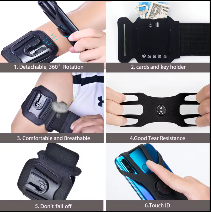 Wrist Cell Holder With 360 Rotation